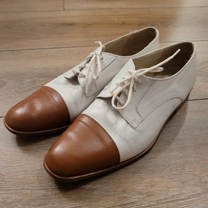 Bally White & Brown Saddle Shoe Oxfords